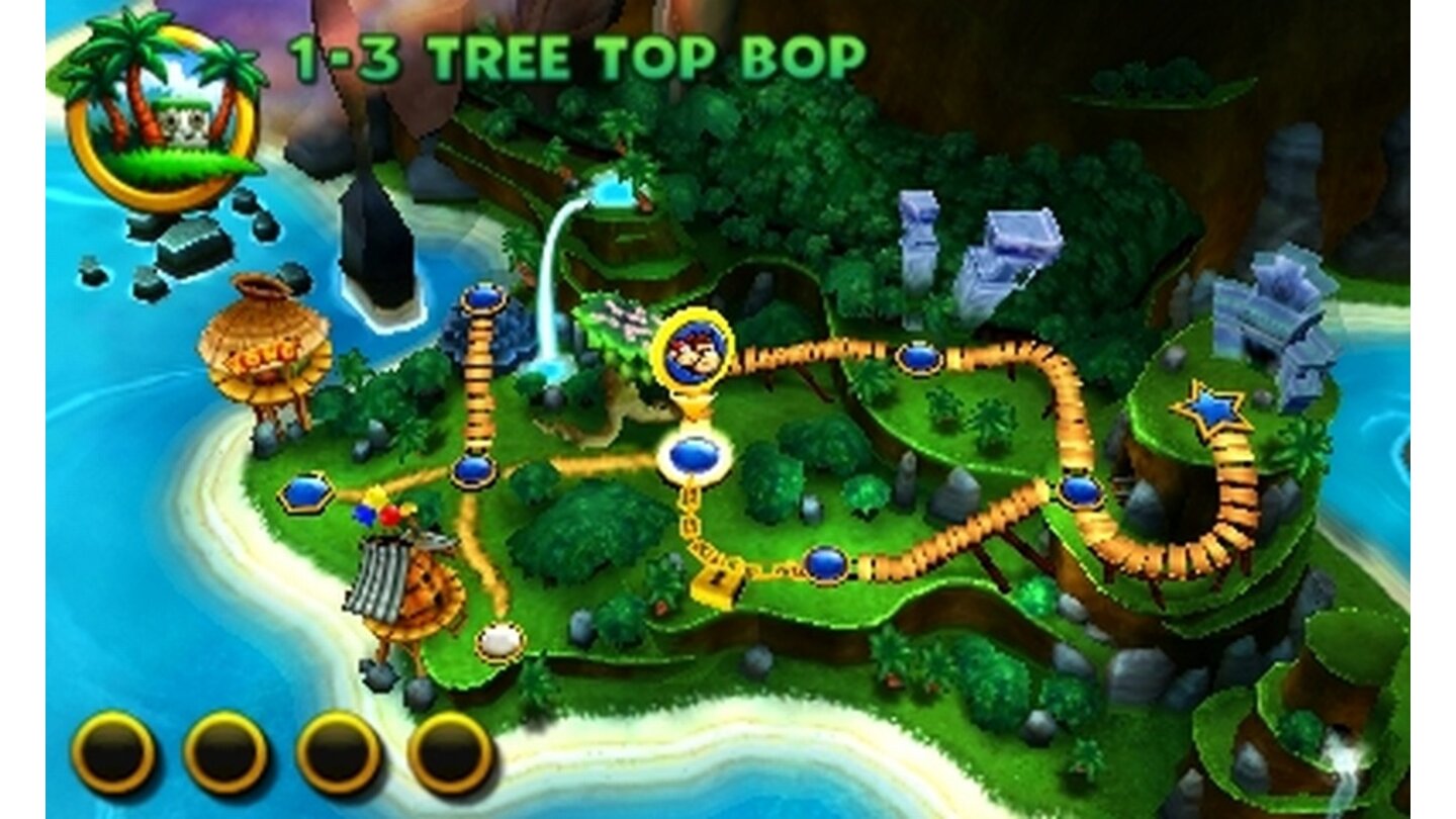 Donkey Kong Country Returns 3DManche Level könnt ihr erst betreten, nachdem ihr dem alten Cranky Kong in der entsprechenden Welt einen goldenen Schlüssel abgekauft habt.