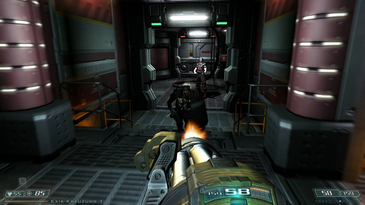 Doom 3 BFG EditionZombie-Soldaten gehören zu den tückischeren Feinden, weil sie wie wir schweres Kriegsgerät nutzen können.
