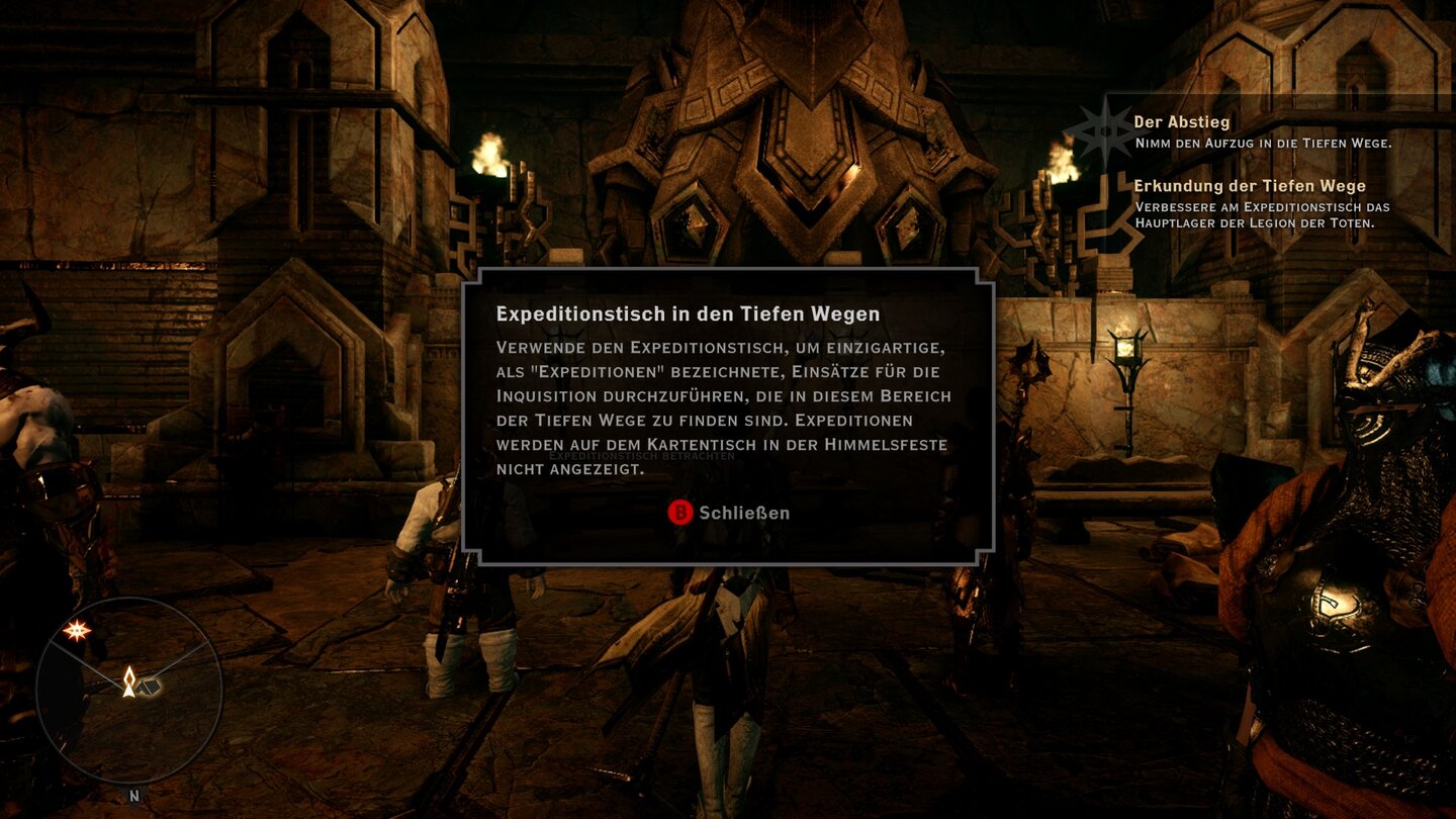 Dragon Age: Inquisition - Der AbstiegWir bekommen unterirdisch einen zweiten Missionstisch, den wir nicht von der Himmelsfeste aus verwalten können.