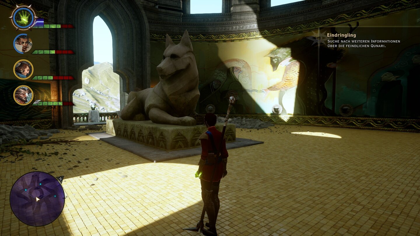 Dragon Age: Inquisition - DLC »Eindringling«Die großen Statuen von Fen'Harel sind mit den Schleierfeuer-Rästeln verbunden.