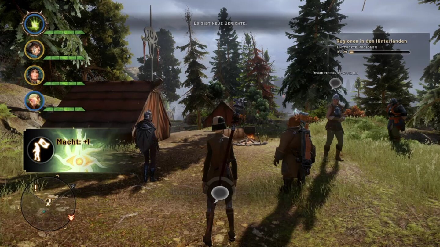 Dragon Age: Inquisition (PS4)Wenn wir in der Spielwelt Lager einrichten, dürfen wir dort rasten, uns heilen und unsere Heiltränke auffüllen.