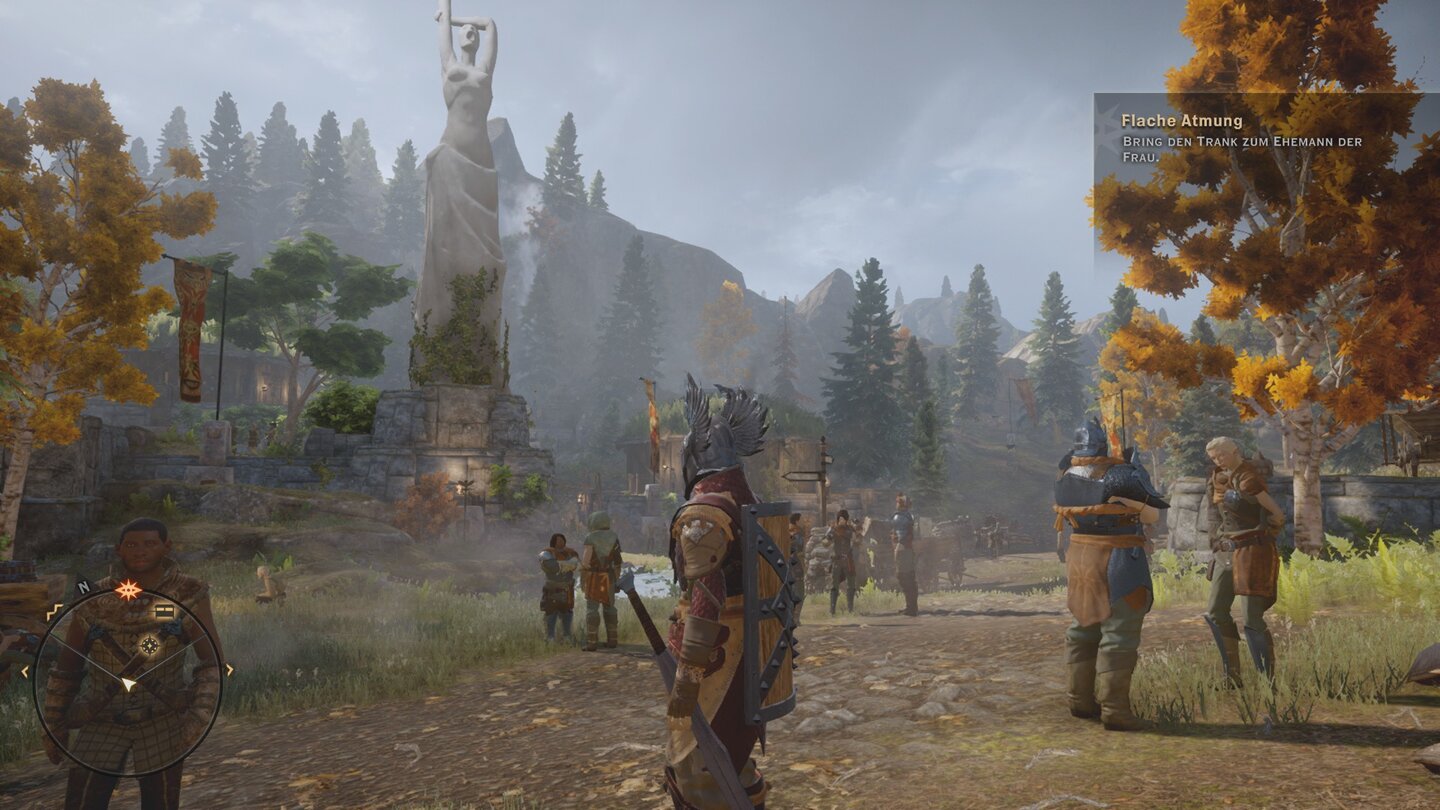 Dragon Age: Inquisition (Xbox One)In den Dörfern herrscht lebendiges Treiben, aber simulierte Tagesabläufe oder dergleichen, sollte man nicht erwarten.