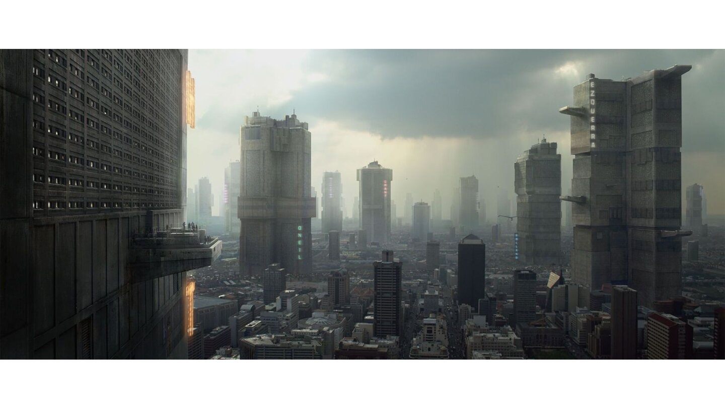 Dredd 3DAbgesehen von den Riesentürmen könnte Dredd 3D auch in der Gegenwart spielen. Futuristische Kulissen gibt es im Actionfilm nicht zu sehen.