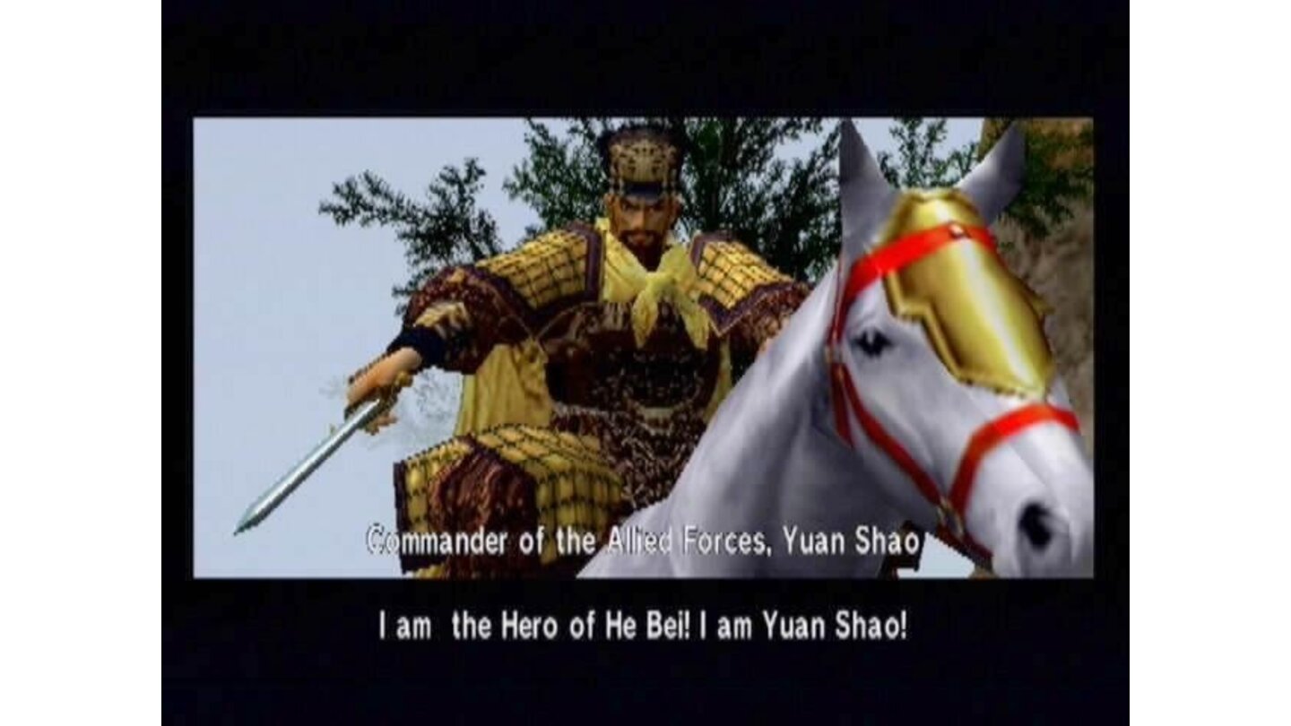 Hello, my name is Inigo Montoya... Every main hero will introduce themselves in battle prior to an engagement with you. Some, like Yuan Shao here, wear somewhat accurate armor, while others have highly decorative and fantastical designs.