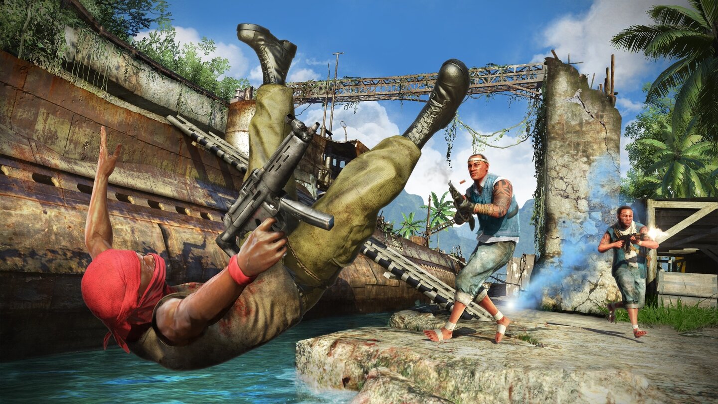 Far Cry 3 - Multiplayer-Screenshots]Die Grafik macht einen guten Eindruck. Die Entwickler aus Montreal und Malmö tauschen ihr Know-How aus, damit das Gesamtbild von Solo- und Multiplayer-Modus stimmig ist.