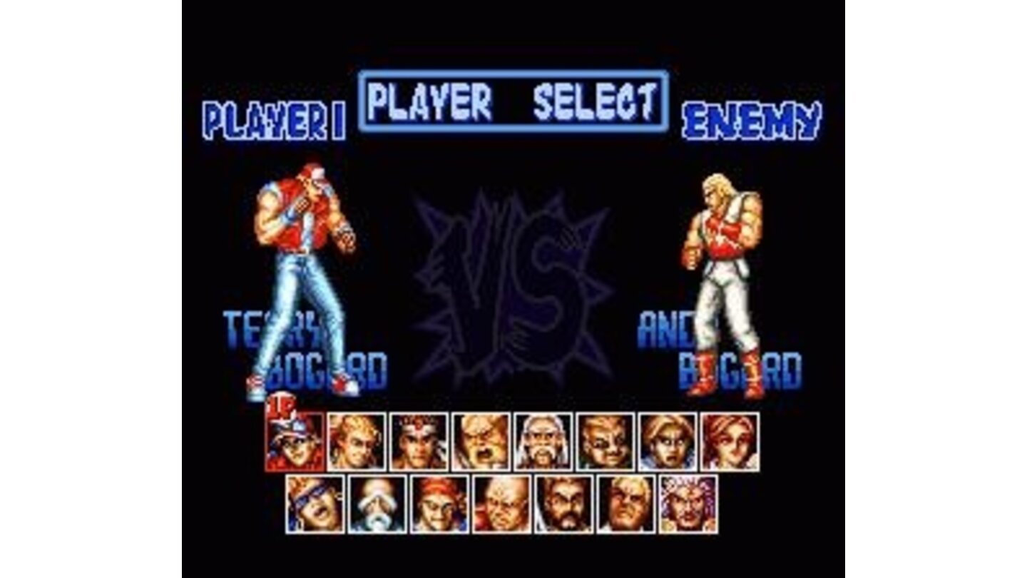 Select one of 15 fighters. Of course the Bogard brothers are present again