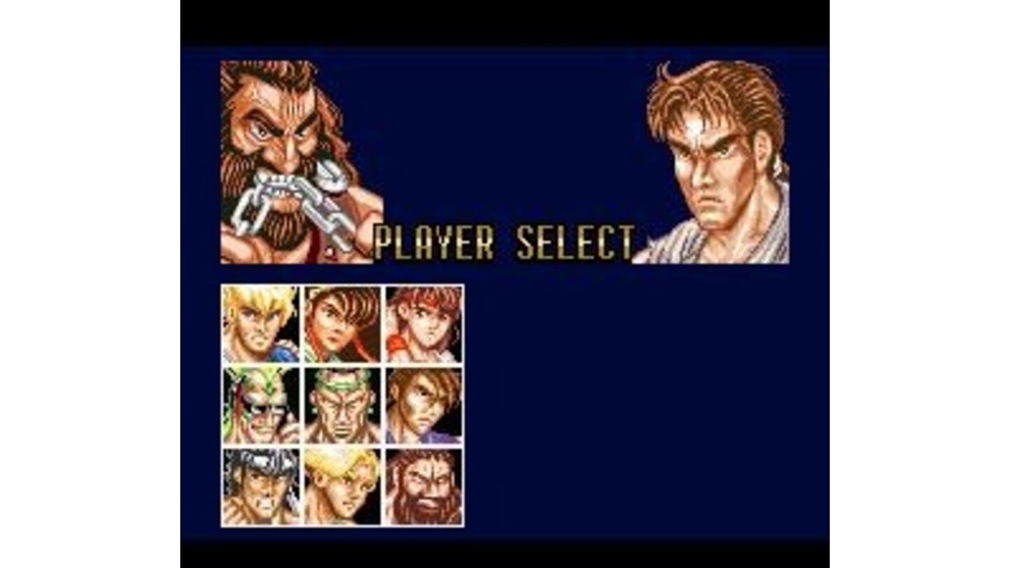Player selection. Notice the uncanny resemblance to some of the characters from Street Fighter 2