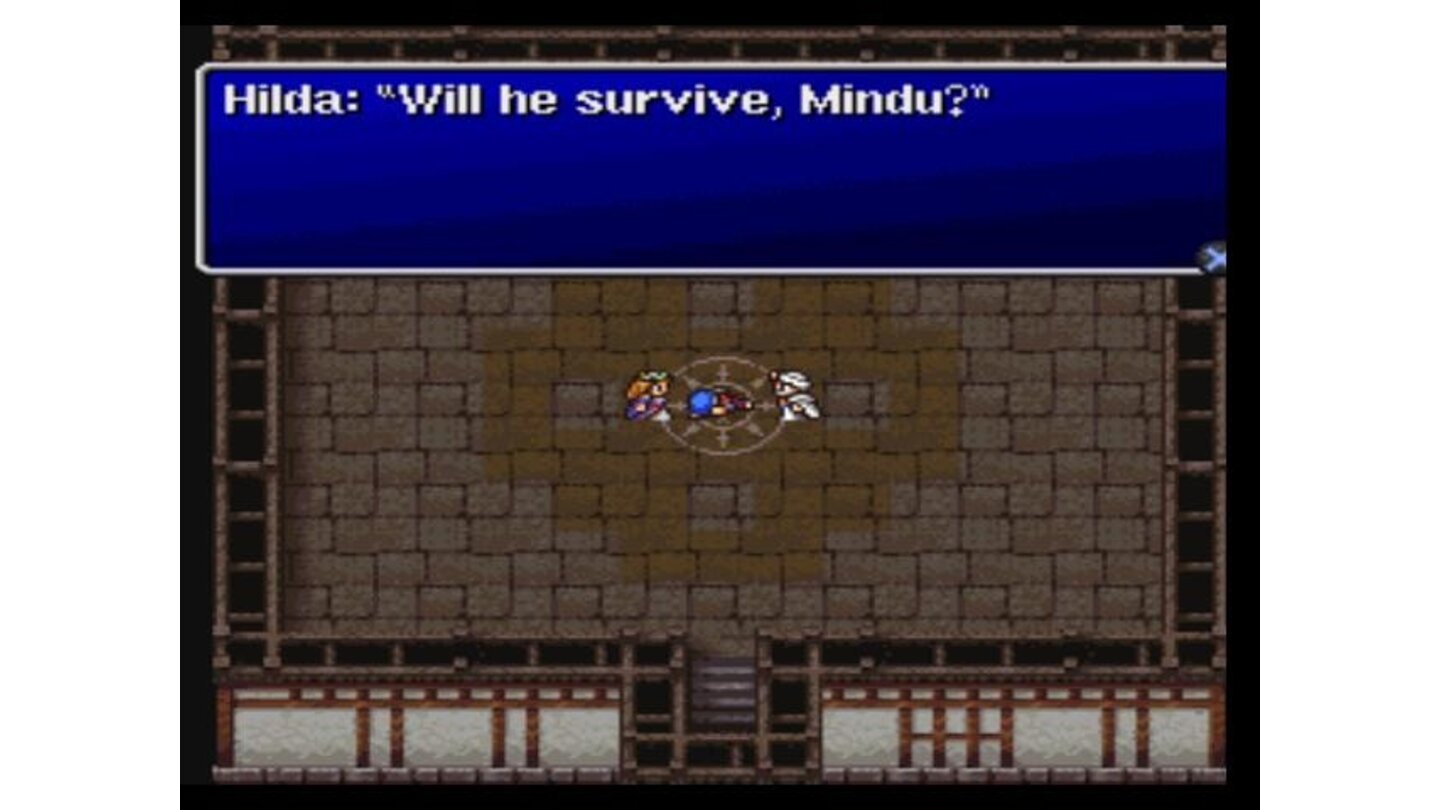 Final Fantasy II: Princess Hilda and Mindu find Firion unconscious