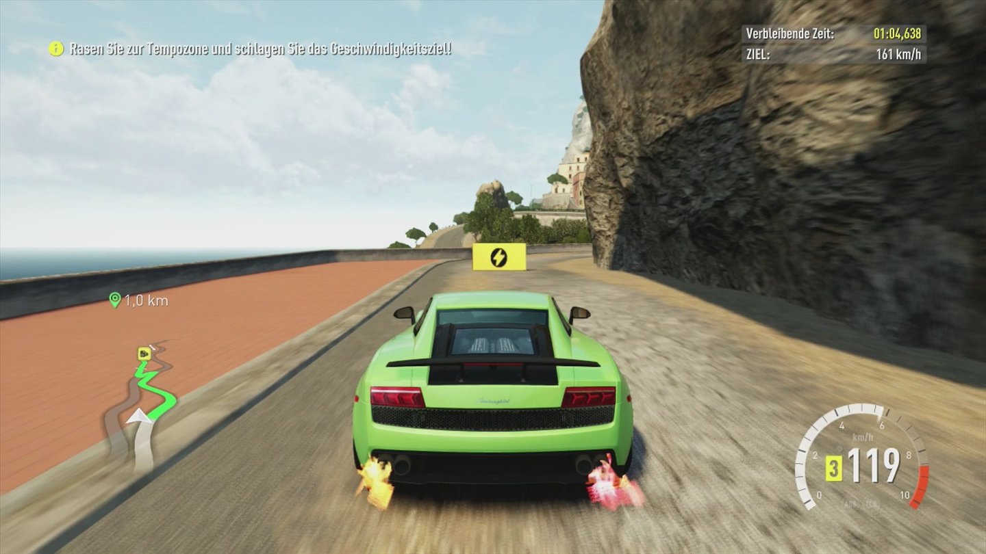 Forza Horizon 2 - Screenshots der Xbox-360-VersionWer Schnellreise-Schilder zerstört, reist billiger auf der Karte hin und her.