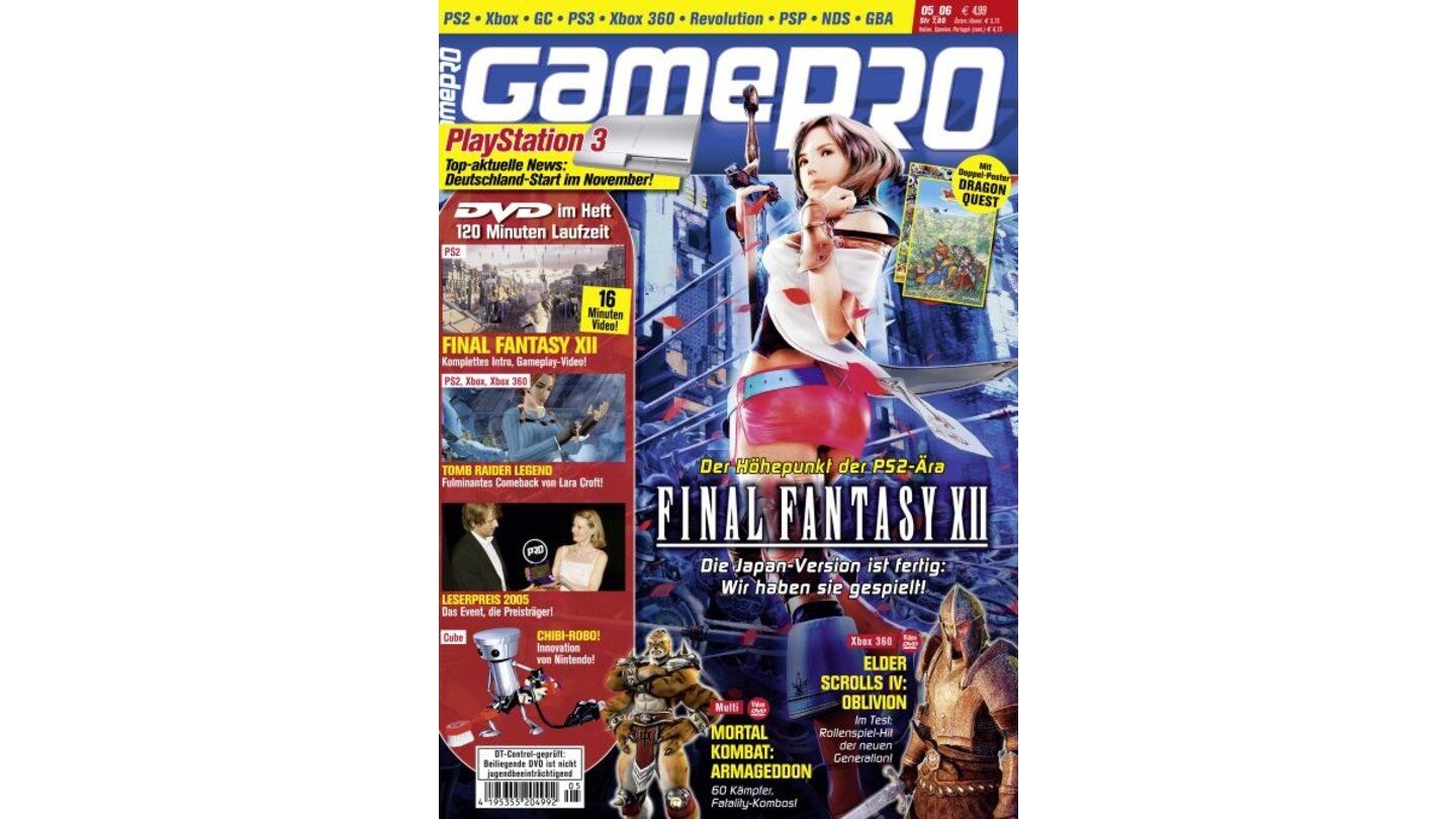 GamePro 05/2006mit Final Fantsy-Titelstory und Tests zu Der Pate, Oblivion und The Outfit. Außerdem: Previews zu Chibi-Robo und Rainbow Six: Vegas.