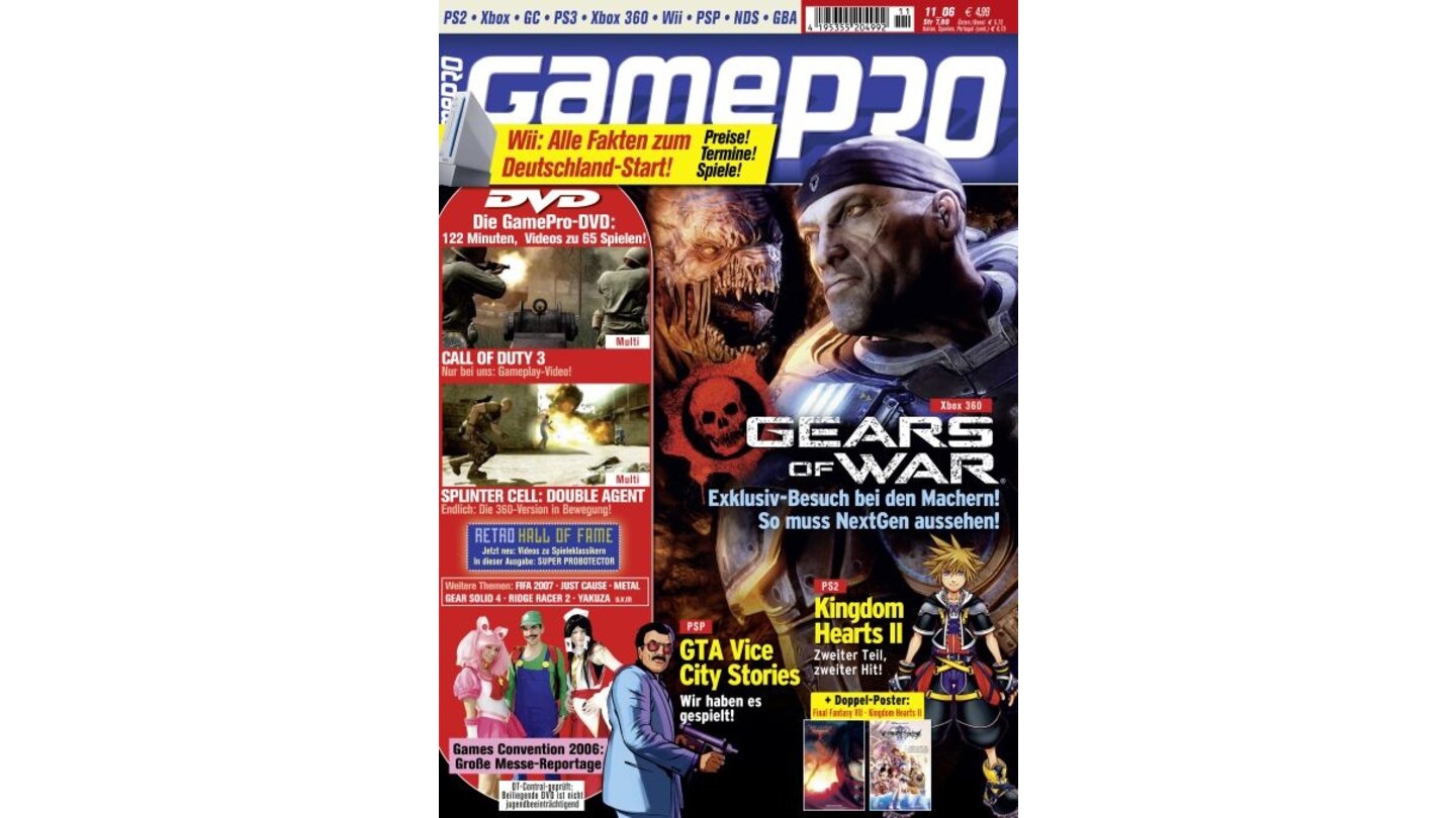 GamePro 11/2006mit Gears of War-Titelstory und Tests zu Just Cause, Scarface und Yakuza. Außerdem: Previews zu Battlefield: Bad Company, Mario Strikers CHarged und Pro Evo 6.
