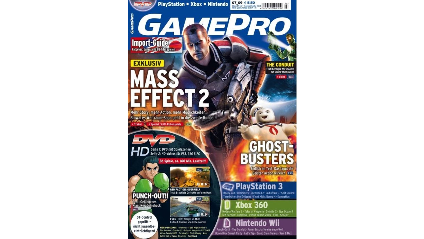 GamePro 07/2009mit Mass Effect 2-Titelstory und Tests zu Ghostbusters, Star Ocean 4 und The Conduit. Außerdem: Previews zu Heavy Rain, Darksiders und God of War 3.