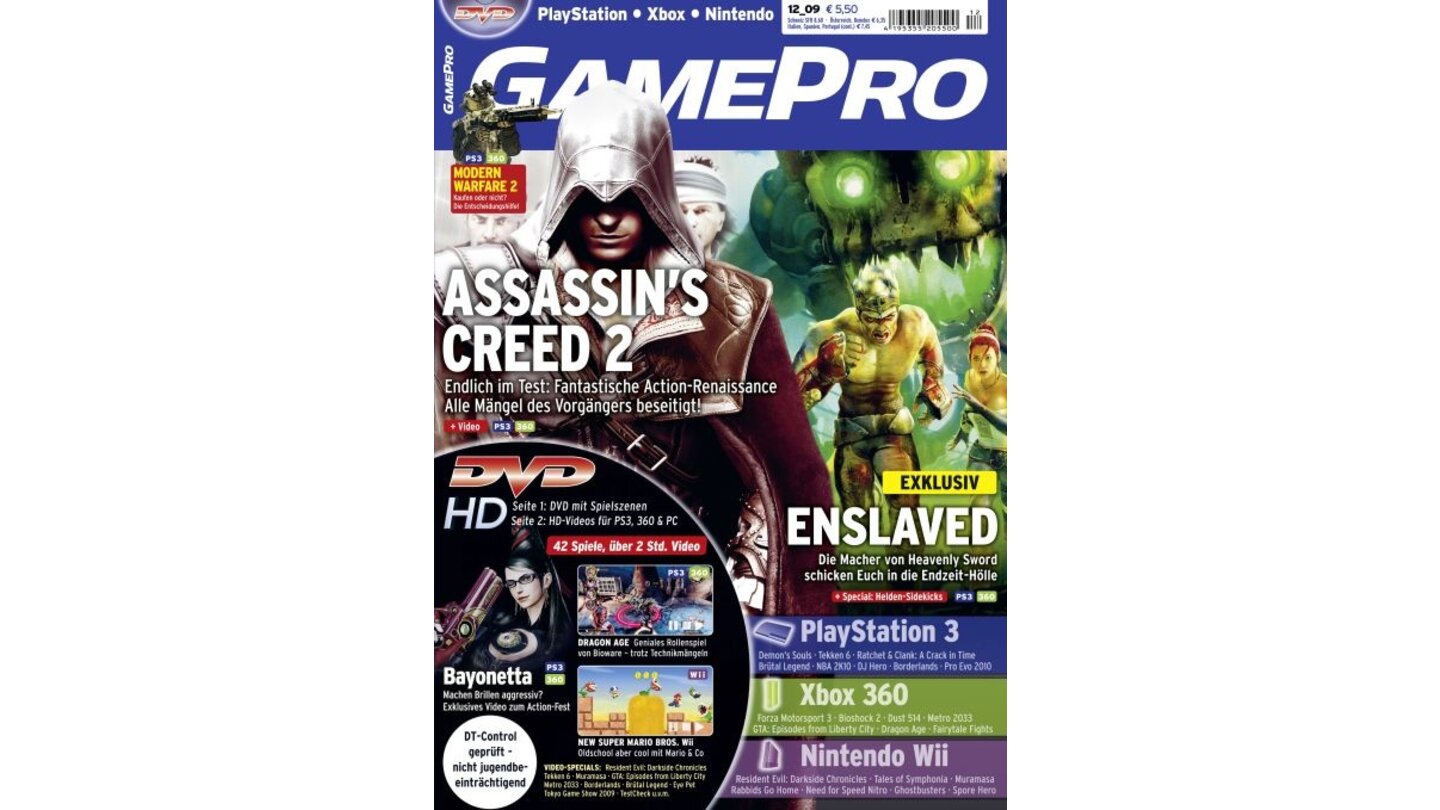 GamePro 12/2009mit Assassin's Creed 2-Titelstory und Tests zu GTA IV: Ballad of Gay Tony, Forza 3 und Ratchet & Clank: A Crack in Time. Außerdem: Previews zu Bioshock 2, Bayonetta und Dust 514.