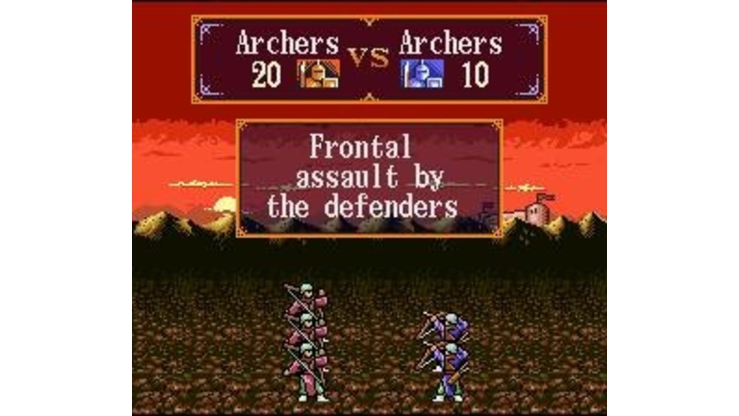 Archers attacking head on - you can also attack from the rear or the flanks