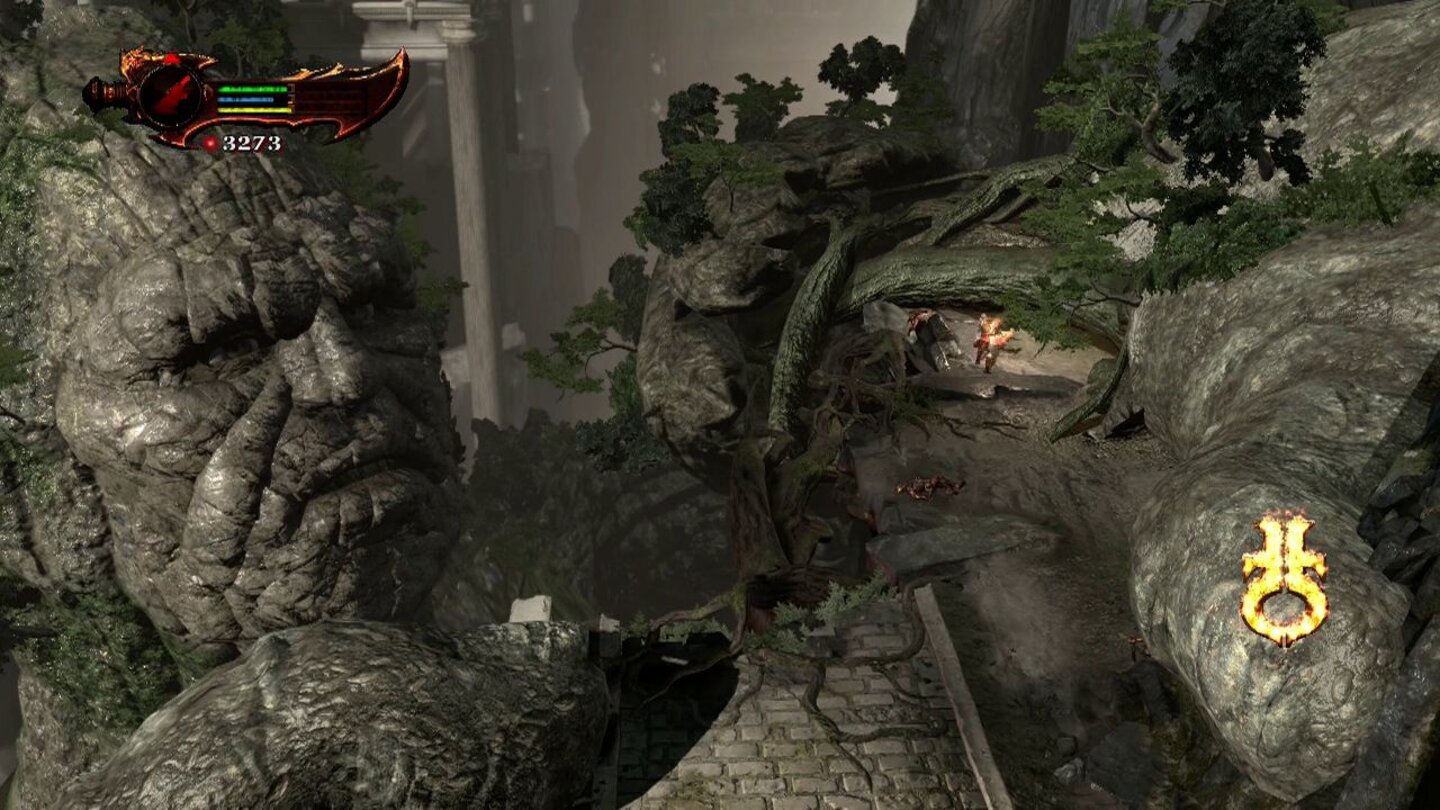 God of War 3 RemasteredNeben den Titanen wirkt Kratos klein wie eine Ameise.
