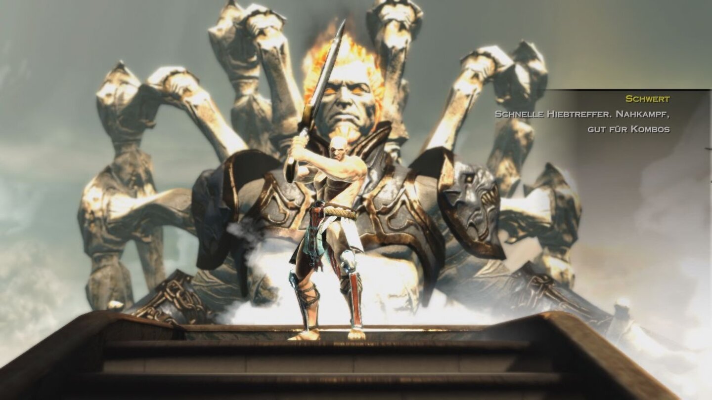 God of War: Ascension (Multiplayer)Bevor ihr euch in den Multiplayer stürzt, wählt ihr Waffe und Götterzugehörigkeit eures Schützlings.