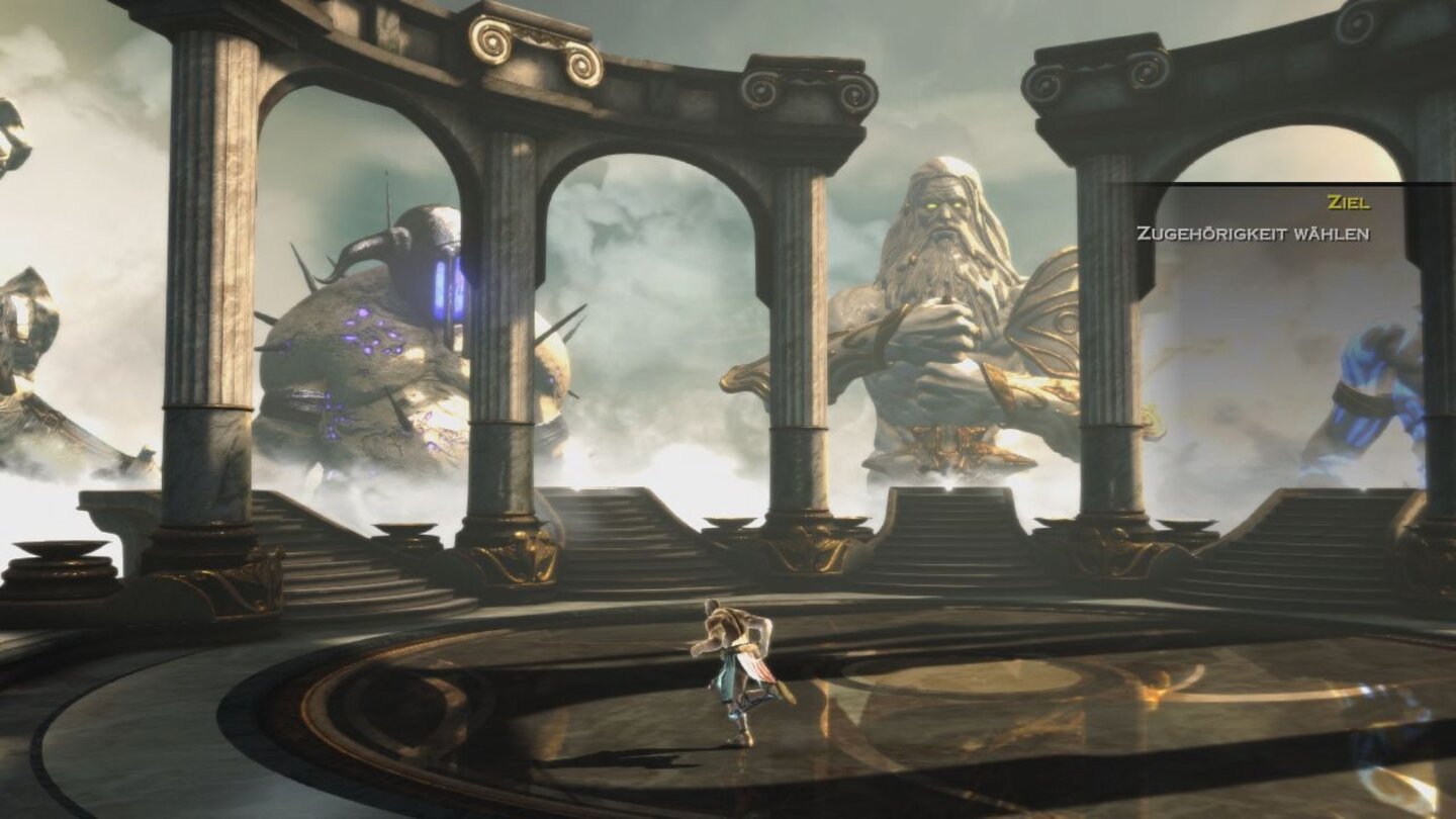 God of War: Ascension (Multiplayer)Die Wahl der Götterzugehörigkeit hat Auswirkungen auf Gesundheit und Kampfkraft.