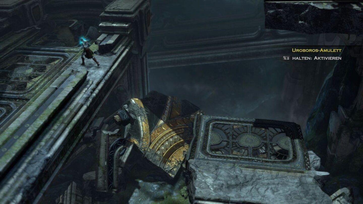 God of War: AscensionMit dem Uroboros-Amulett sind solche eingestürzten Brücken kein Problem für Kratos.