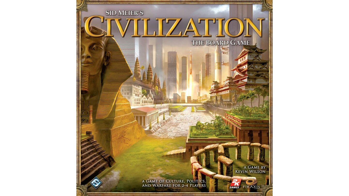 CivilizationEs gibt einen Brettspiel-Klassiker namens Civilization von 1980, der mit Sid Meiers Strategieserie allerdings nichts zu tun hatte -- beziehungsweise höchstens als Inspiration dafür diente. An einer Umsetzung des PC-Spiels haben sich mehrere Brettspiel-Entwickler versucht, das beste Ergebnis liefert Civilization: The Board Game von 2010 -- ein Brettspiel-Epos, das auf Civilization 3 basiert und dank seiner Komplexität schon mal mehrere Tage dauern kann.