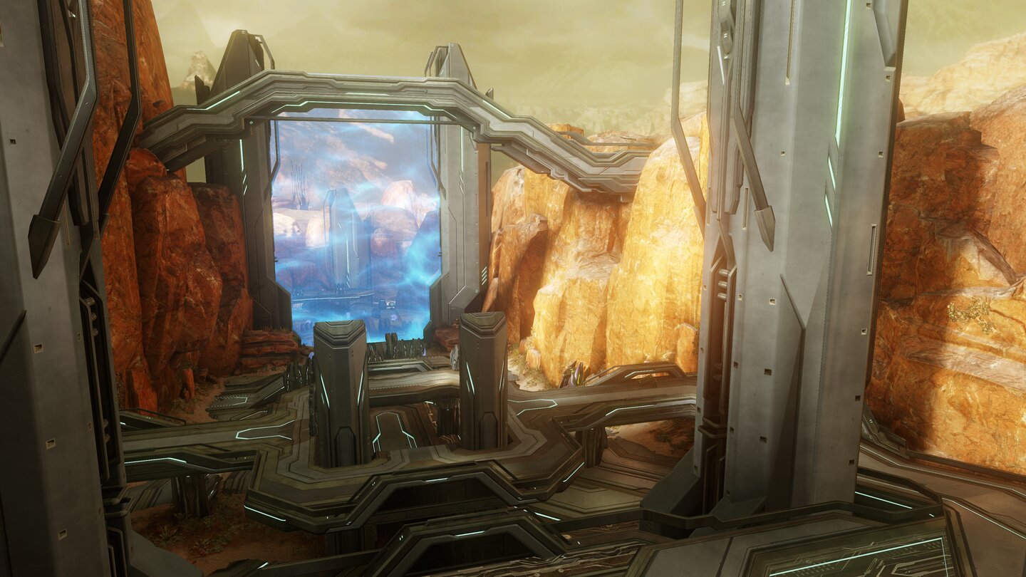 Halo 4- Screenshots zum Koop-Modus »Spartan Ops«Bilder aus der Mission 1.02 namens »Sniper Alley«.