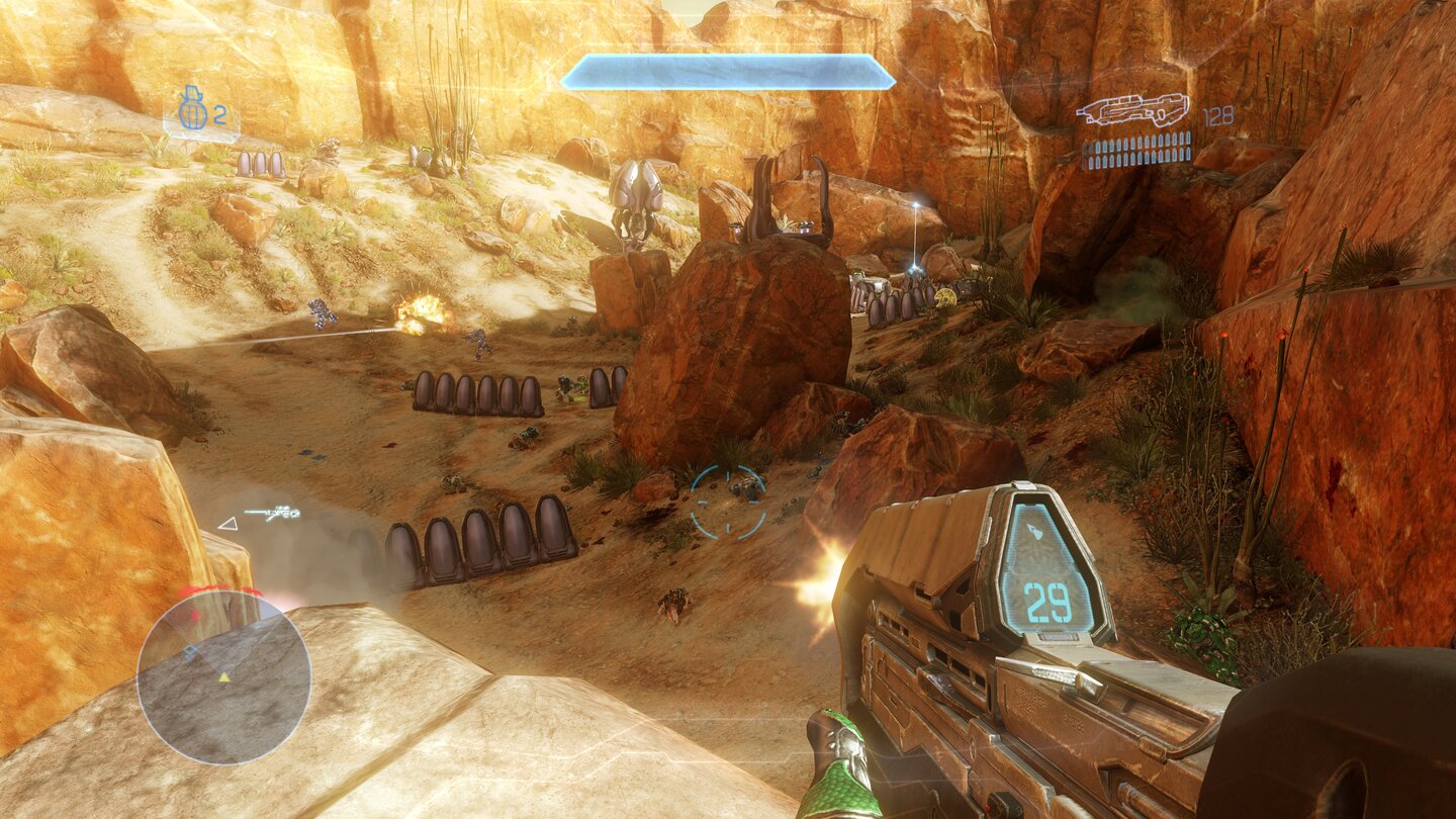 Halo 4- Screenshots zum Koop-Modus »Spartan Ops«Bilder aus der Mission 1.02 namens »Sniper Alley«.