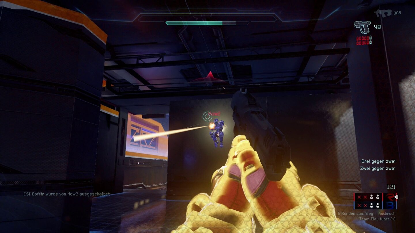 Halo 5: GuardiansDie Pistole ist auch in Halo 5 nicht zu unterschätzen. Auf mittlere Distanzen macht sie selbst dem BR Konkurrenz.