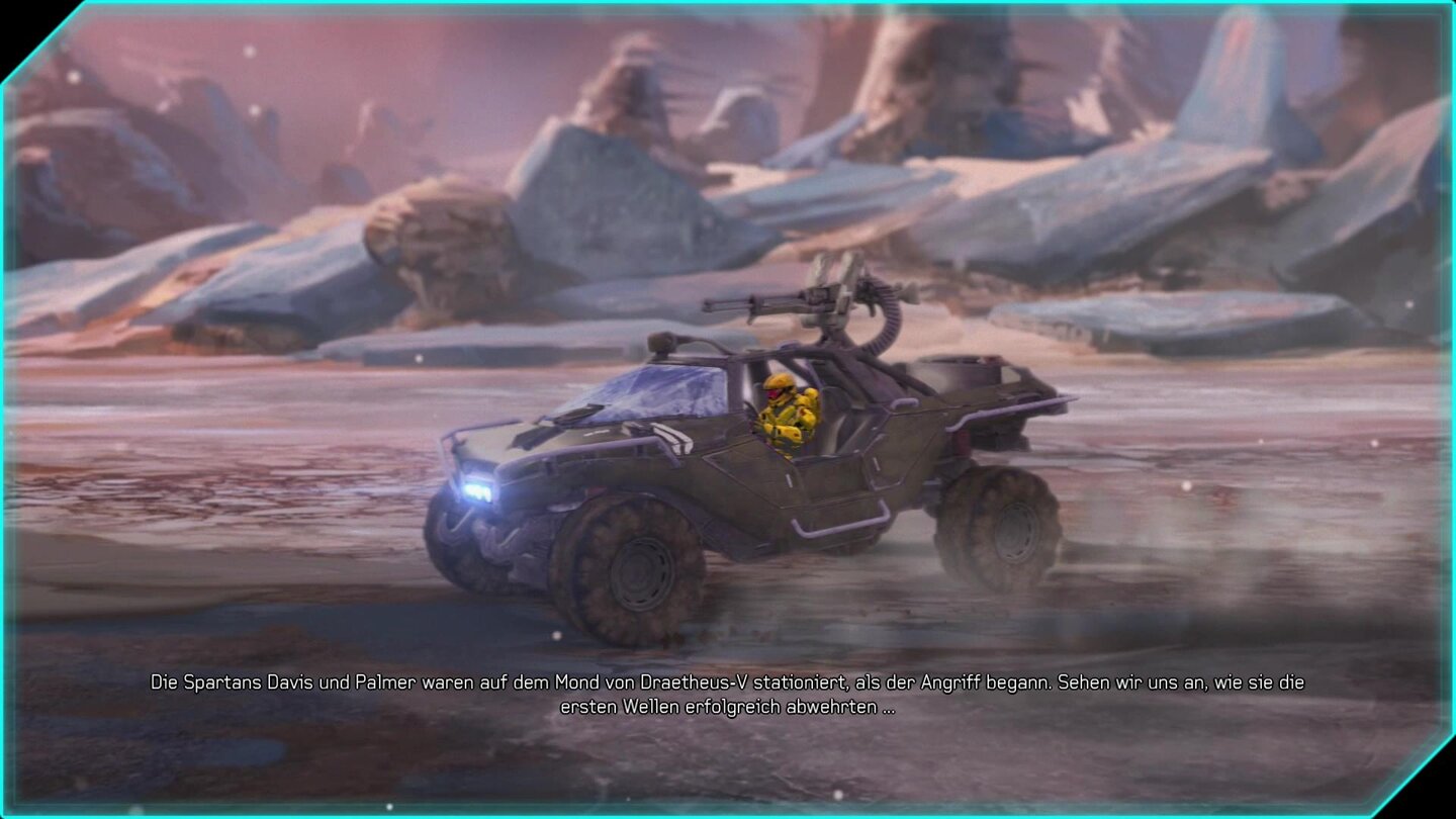 Halo: Spartan AssaultJede der fünf Kampagenen (mit je fünf Missionen) wird durch einen kurzen, gut gemachten Introfilm eingeleitet.