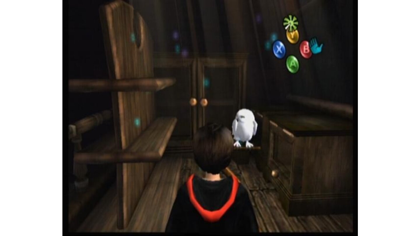 At some points in the game, Harry can call Hedwig for some help