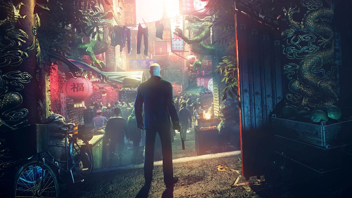 Hitman: AbsolutionDer Markt von Chinatown scheint vor Menschen überzuquillen.