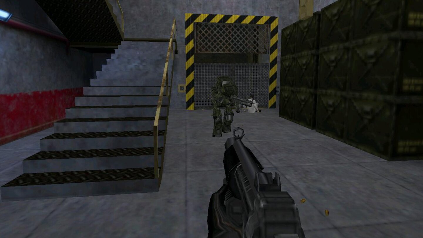 Half-Life In der deutschen Fassung von Half-Life kämpfen wir gegen Roboter.