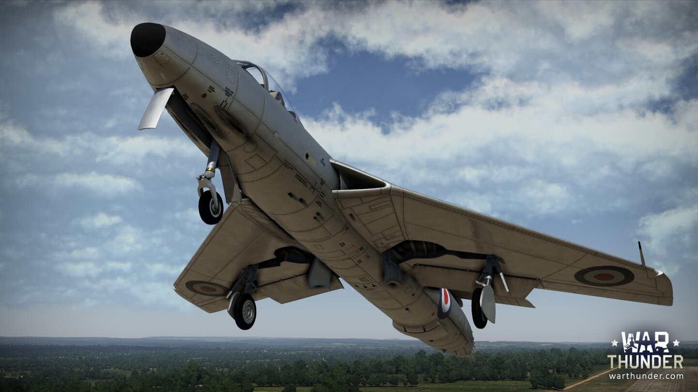 War ThunderHunter: Als eine der ikonischsten Strahlflugzeugentwicklungen der frühen Nachkriegszeit ist die Hawker Hunter ein moderner und schneller Strahljäger, die es problemlos mit Titanen der Luftfahrt wie der F-86 Sabre und MiG-15 aufnehmen kann.