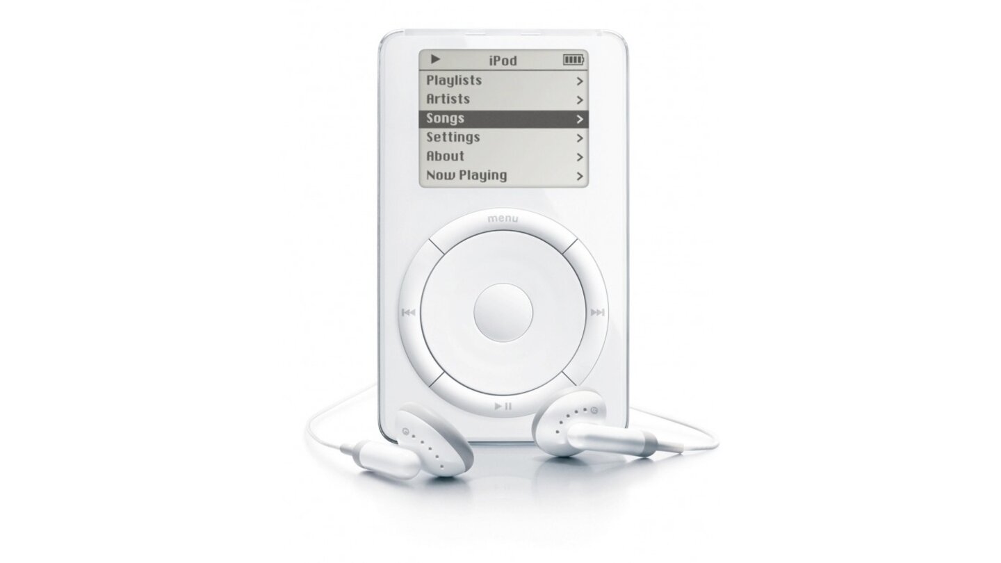 iPod (2001)Eigentlich ist er nur ein weiterer Mp3-Player, doch durch seinen beispiellosen Erfolg ist er zum Inbegriff des mobilen Musikspielers geworden. Bis heute mit seinen zahlreichen Auflagen das bestverkaufte Apple-Gerät.