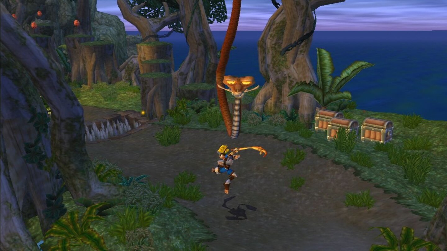 Jak & Daxter HD CollectionDer Dschungel aus Jak and Daxter: The Precursor Legacy birgt viele Gefahren für unseren Helden.