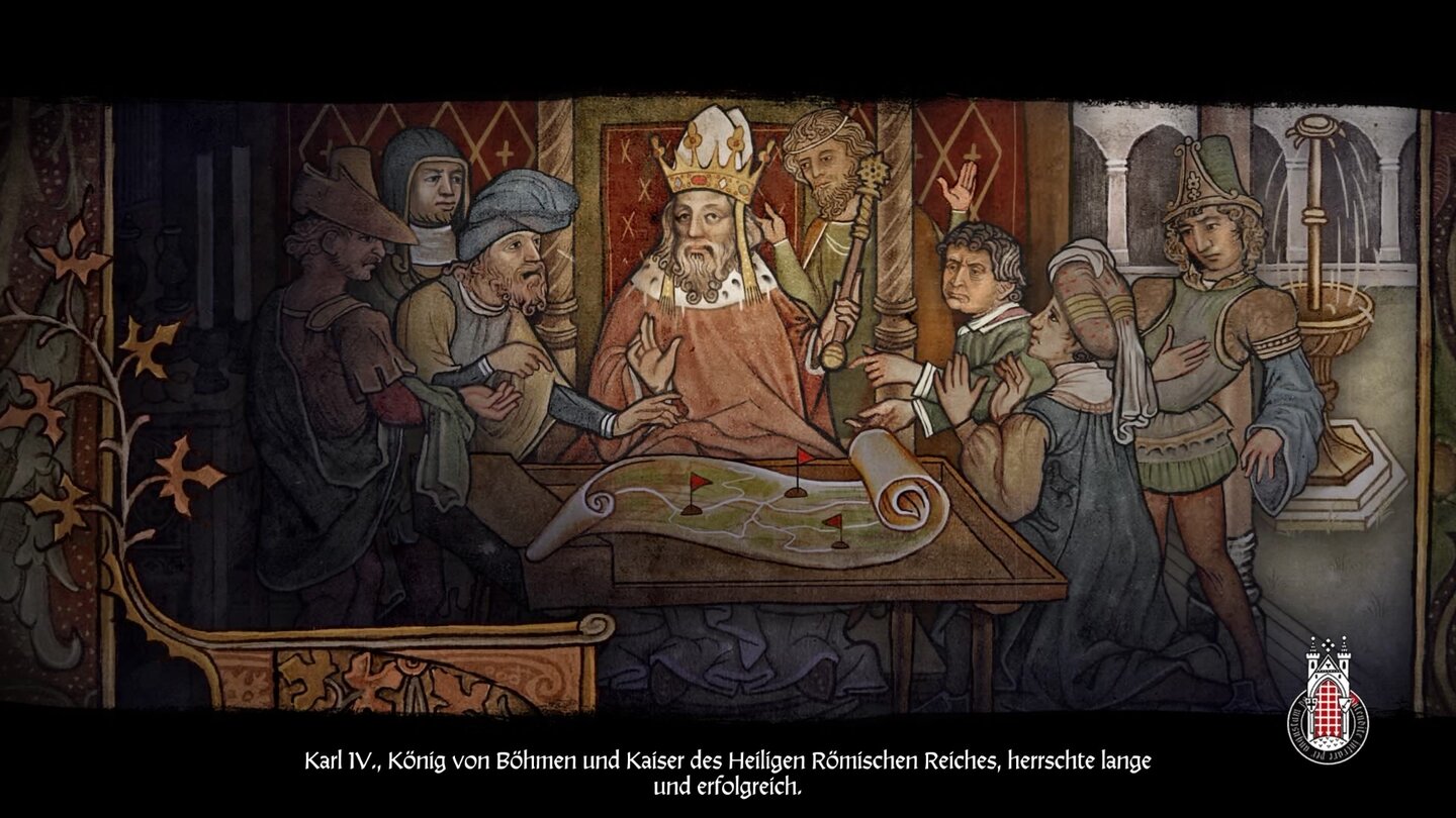 Zu Beginn erklärt uns Kingdom Come seinen historischen Kontext in einem schön illustrierten Intro-Video.