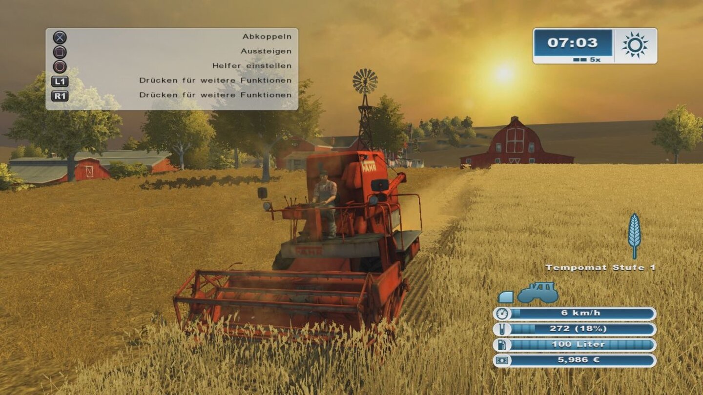 Landwirtschafts-Simulator 2013 - Screenshots aus der KonsolenversionDer Anbau von Getreide ist vor allem zu Beginn zentraler Bestandteil des Spiels. Nur so kommen wir an genug Geld, um unseren Hof weiter ausbauen zu können.