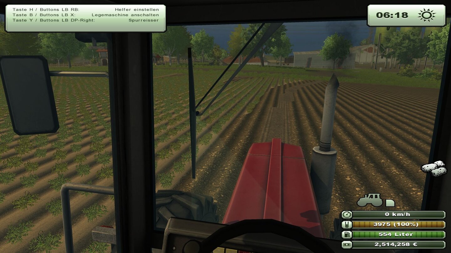 Landwirtschafts-Simulator 2013Auf funktionierende Rückspiegel müssen wir auch im Landwirtschafts-Simulator 2013 verzichten.
