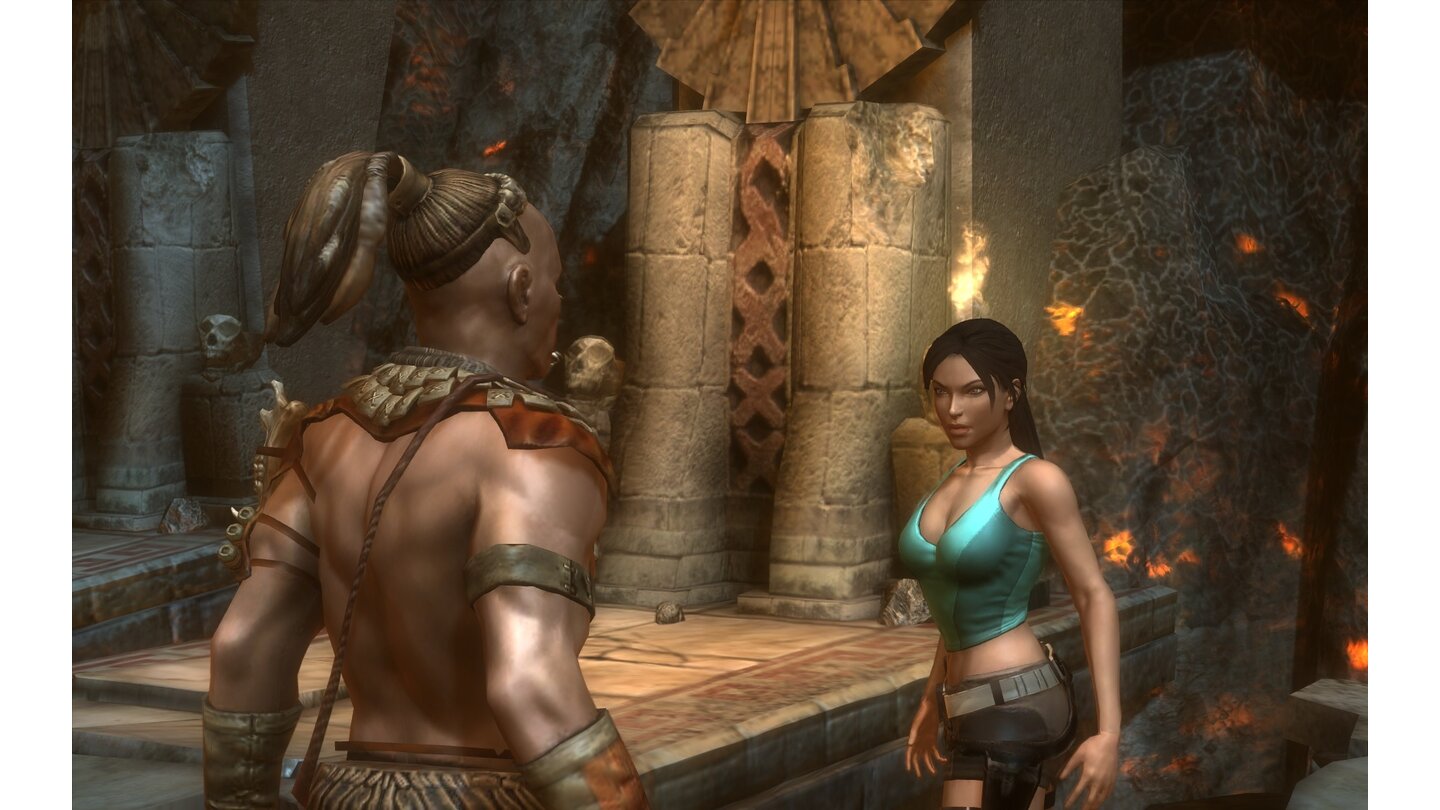 Lara Croft and the Guardian of LightSchade: Totec und Lara sprechen nur selten miteinander.