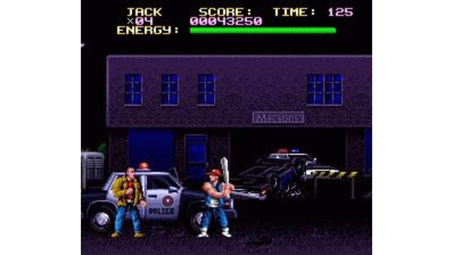 There are no policemen on the streets shooting at you in the SNES version.