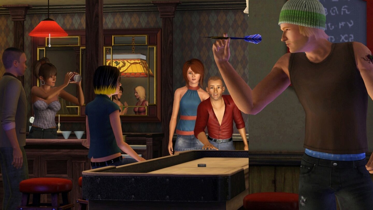 Die Sims 3: Late Night (2010) Late Night erschien 2010 und brachte das aus Nightlife bekannte Nachtleben des Vorgängers für Die Sims 3. Sims können in der Nachbarschaft Bridgeport feiern, das Publikum mit Musik beschallen oder Cocktails mixen. Die Vampire mit ihrem umgekehrten Tag- und Nachtrhythmus kehren ebenfalls ins Spiel zurück.
