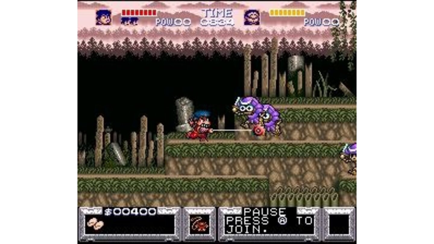 The first jump'n run level in single-player mode