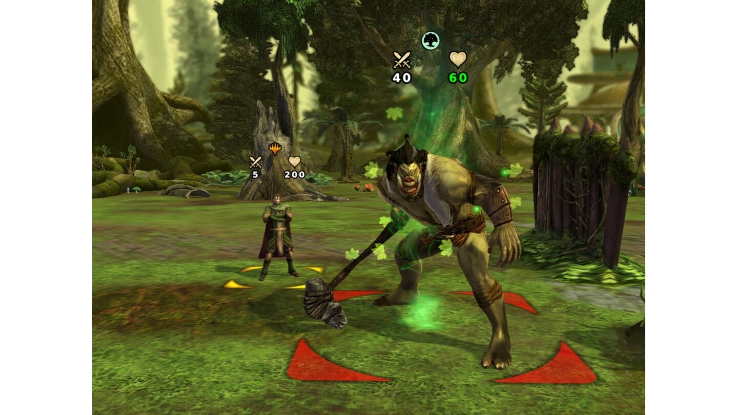Magic: The Gathering – Tactics Die Screenshots zeigen Monster und Zaubersprüche aus der grünen Kategorie.