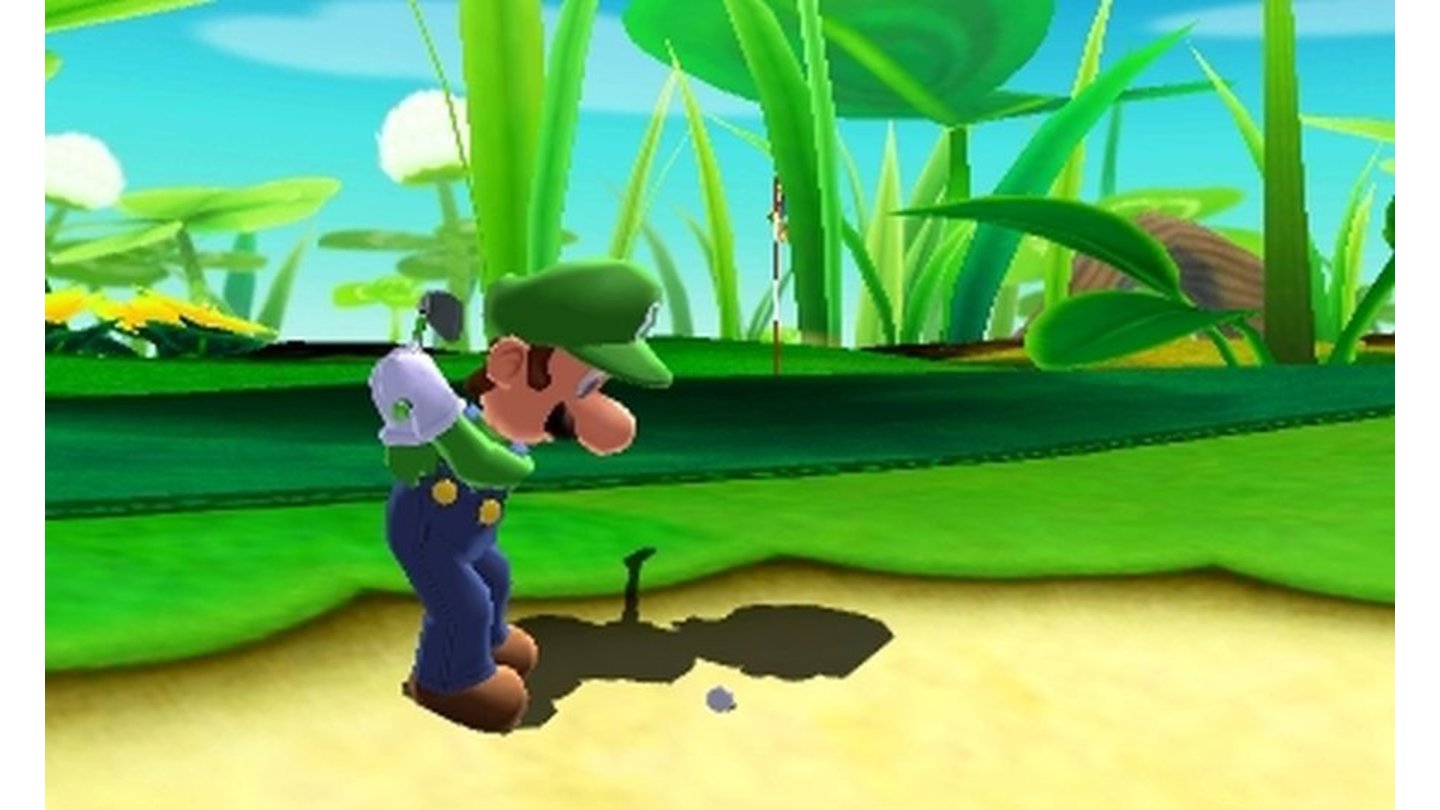 Mario Golf: World TourSandbunker sind fiese Hindernisse aus denen es schwer ist, wieder herauszukommen.