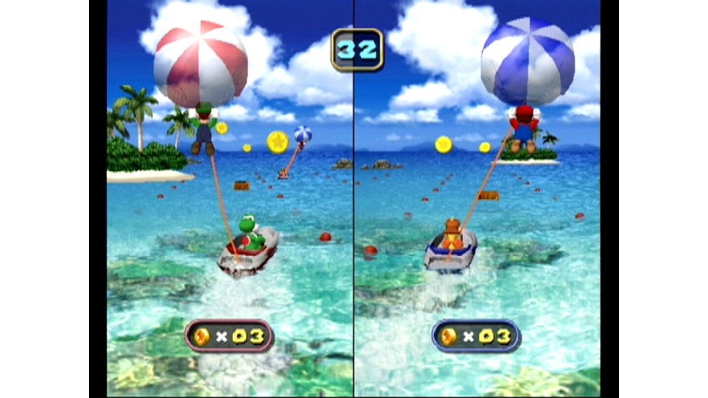 Para sailing in a mini game
