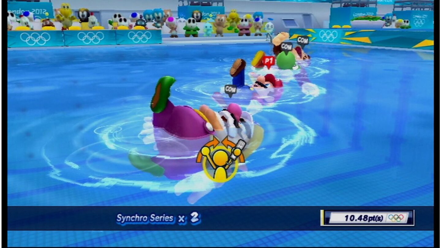 Mario & Sonic bei den Olympischen Spielen 2012Warum ziehen Mario und Konsorten eigentlich keine Badesachen an, bevor sie ins Wasser springen?
