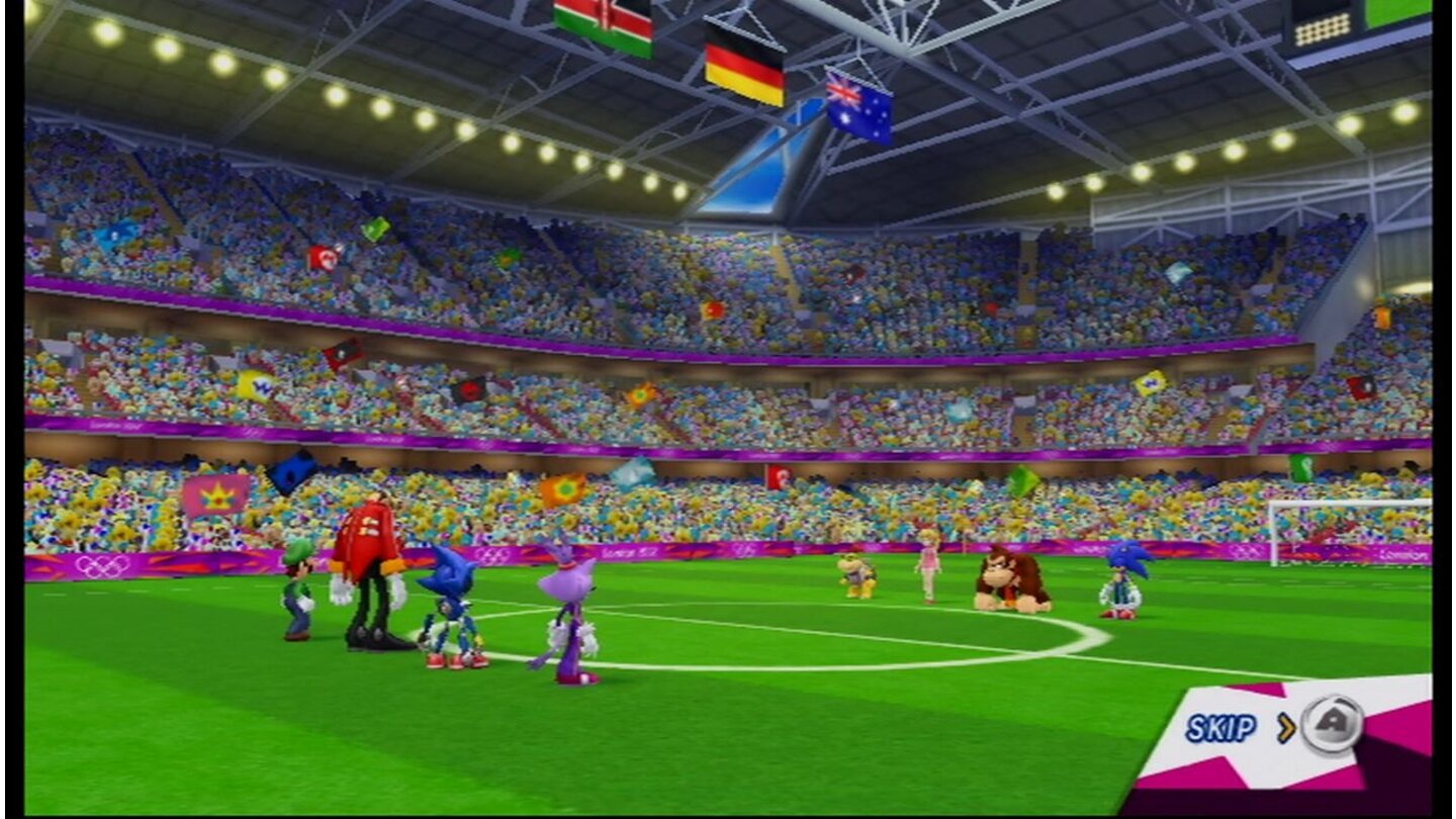 Mario & Sonic bei den Olympischen Spielen 2012Das große Fußballturnier findet im Londoner Millennium Stadium statt