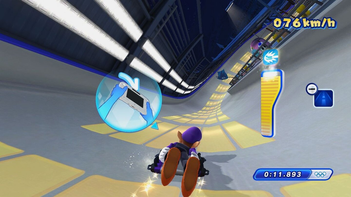 Mario & Sonic: Sotschi 2014Die Abfahrtsdisziplinen ähneln sich im Kern zu stark. Ob wir nun eine Skipiste oder einen Eiskanal beim Skeleton herunterbrettern: Spielerisch macht das keinen Unterschied.