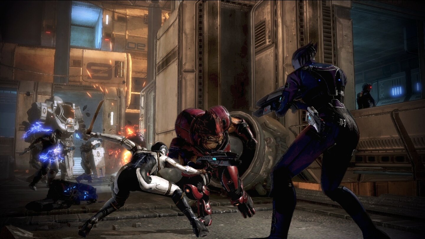 Mass Effect 3Personalisiertes Gruppengetümmel zu viert: Die separaten Multiplayer-Charaktere steigen bis Stufe 20 auf. Wie im Solo-Spiel gibt es sechs Klassen, deren Sonderfähigkeiten-Abmischung wir selbst bestimmen.