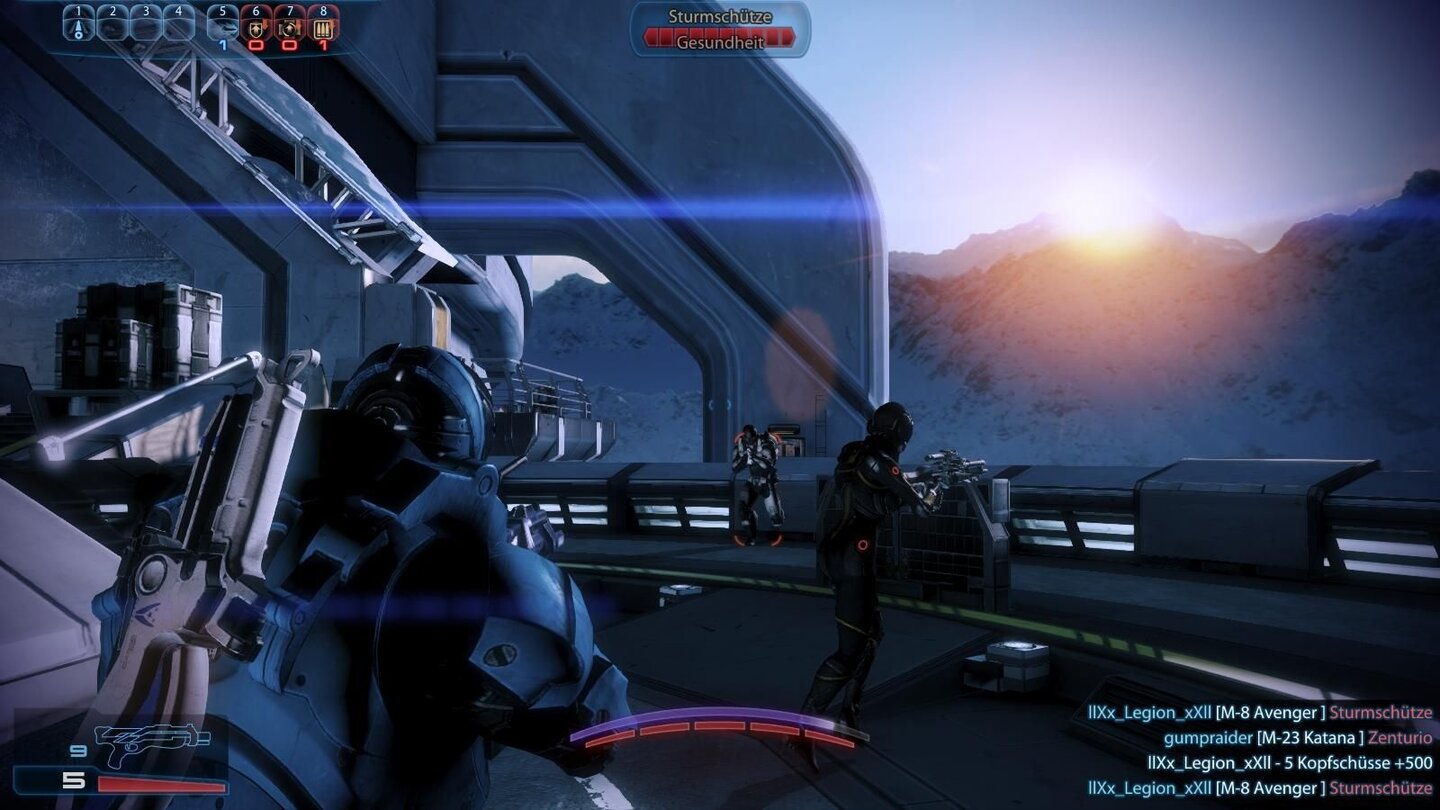 Mass Effect 3 - Multiplayer-DemoAuch auf der zweiten Karte »Feuerstellung Weiß« ist die Aufgabenstellung gleich.
