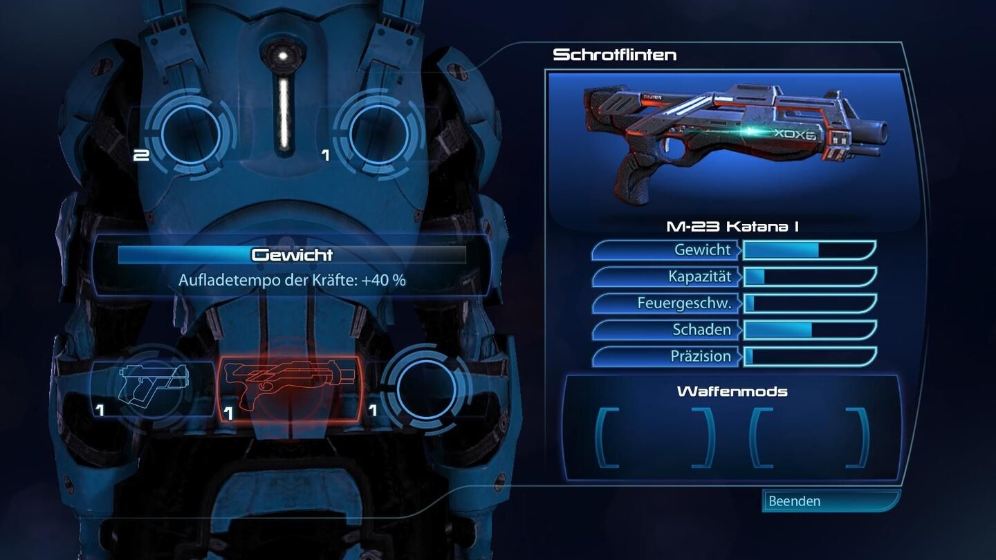 Mass Effect 3 - Multiplayer-DemoWir können nur zwei Waffen tragen, diese aber mit Mods verbessern.