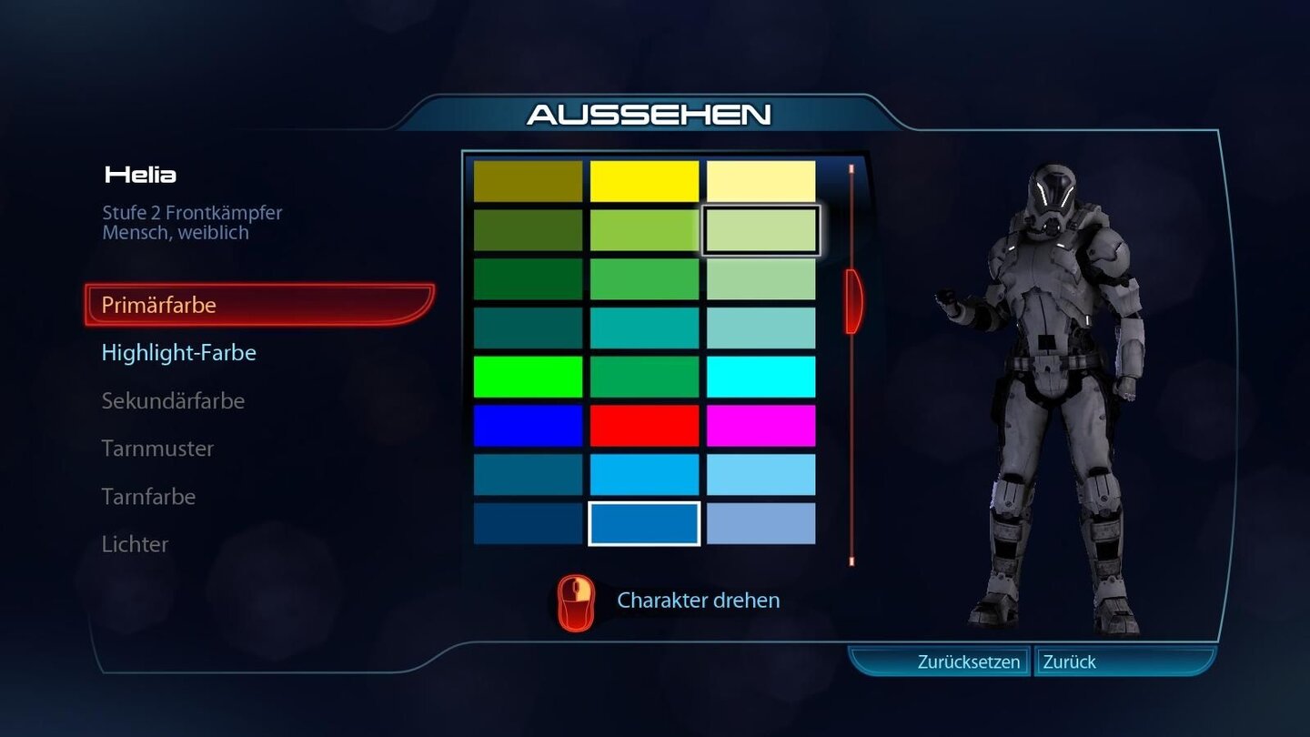 Mass Effect 3 - Multiplayer-DemoHaben wir uns für einen Kämpfer entschieden, dürfen wir die Rüstung in zwei Farben anpinseln. Weitere Individualisierungsmöglichkeiten schalten wir ebenfalls erst später frei.